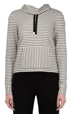 Veronica Beard La Brea Striped Funnel Neck Pullover Sweatshirt Drawstring XS