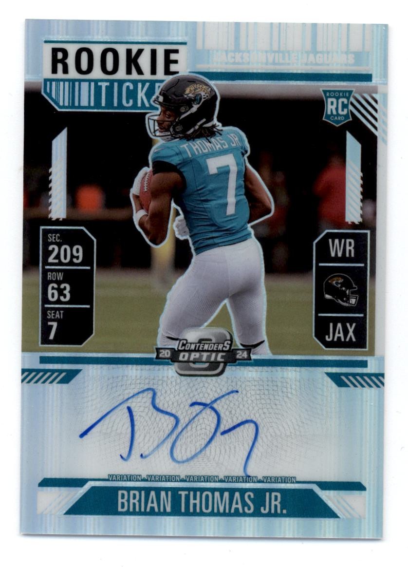 2024 Panini Contenders Optic Rookie Ticket Variations Brian Thomas Jr. RC Auto