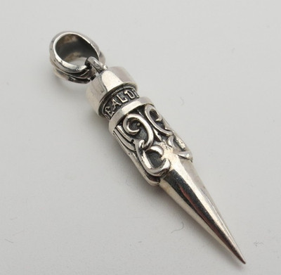 Japanese Deal Design dagger tapered spike Sterling silver pendant hand made