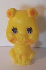 Vintage Yellow Plastic Piggy