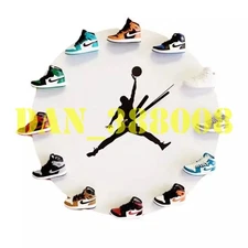 Jordan wall clock mini 3D sneakers AJ Air watch magnet white gift boy holyday