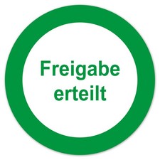 Prüfplaketten Freigabe erteilt 30mm grün Aufkleber Kontrolletiketten LTD021