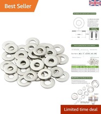 M2 Washers, M2 x 5mm A2 Stainless Steel Flat Washers 50Pack