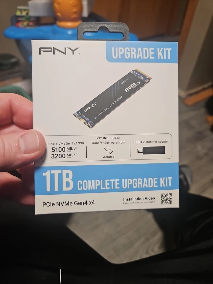 PNY PCIe NVMe Gen4 x4 SSD 1TB Komplett Upgrade Kit M280CS2241-1TBKIT-RB NEU