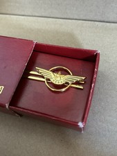Vintage CAAC China Airlines Gold-Toned Tie Clip Bar Accessory In Original Box