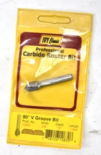 IVY Classic 10830 90° V Groove Carbide Router Bit 1/4" Shank 3/8" W x 1-3/4" OAL