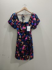 Show Me Your Mumu DanielleMini Dress Geometric Multicolored Puff Sleeve Size M