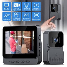 Smart Doorbell Chime Video Door Bell 1080P Camera Wireless with 4.3inch Monitor