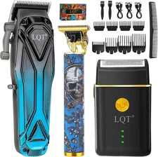 Hair Clipper Kit for Men, Professional Cordless Rechargeable Hair Clippers & Bea