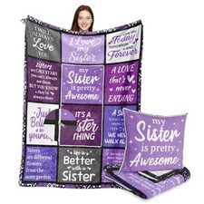 Sister Birthday Gifts, Sister Blanket Pillow 2 in 1with Zipper, Present for