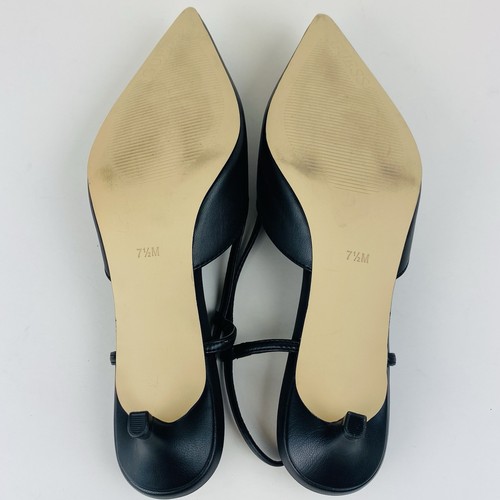 Guess Jesson 2 Black Slingback Kitten Heels Shoes Womens 7.5 Pointed Toe NEW - Picture 3 of 7
