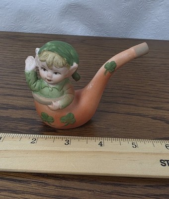Vintage Ceramic Bedtime Pijama Elf Pixie in Shamrock Pipe by LEGO