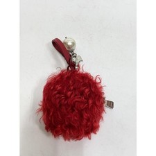 Mini pochette Miu Miu originale rossa da donna ciondolo portamonete in mohair...