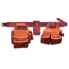 16 In. 15-Pocket 4-Piece Leather Pro Framer'S Combo Tool Belt in Brown