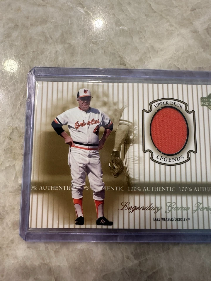 2000 Upper Deck Legends #J-EW Earl Weaver Legendary Game Jerseys Tarjeta Orioles Foto 2 de 4