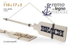 REMO DECORATIVO IN LEGNO BIANCO BARCA MARE PESCI MARINA PARETE MURO ASS 110*17cm
