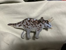 Vintage Dinosaur 1988 Brown  Blue Triceratops toy The Carnegie Safari LTD