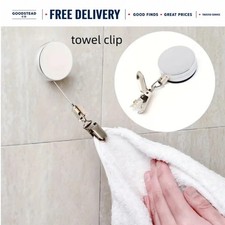Self-Adhesive Retractable Towel Rack Wall Mount No-Drill Towel Holder