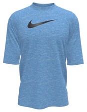 NIKE ' BOYS ' HYDRO HALF SLEEVE SWIM SHIRT ' SIZE LARGE ' HEATHER BLUE