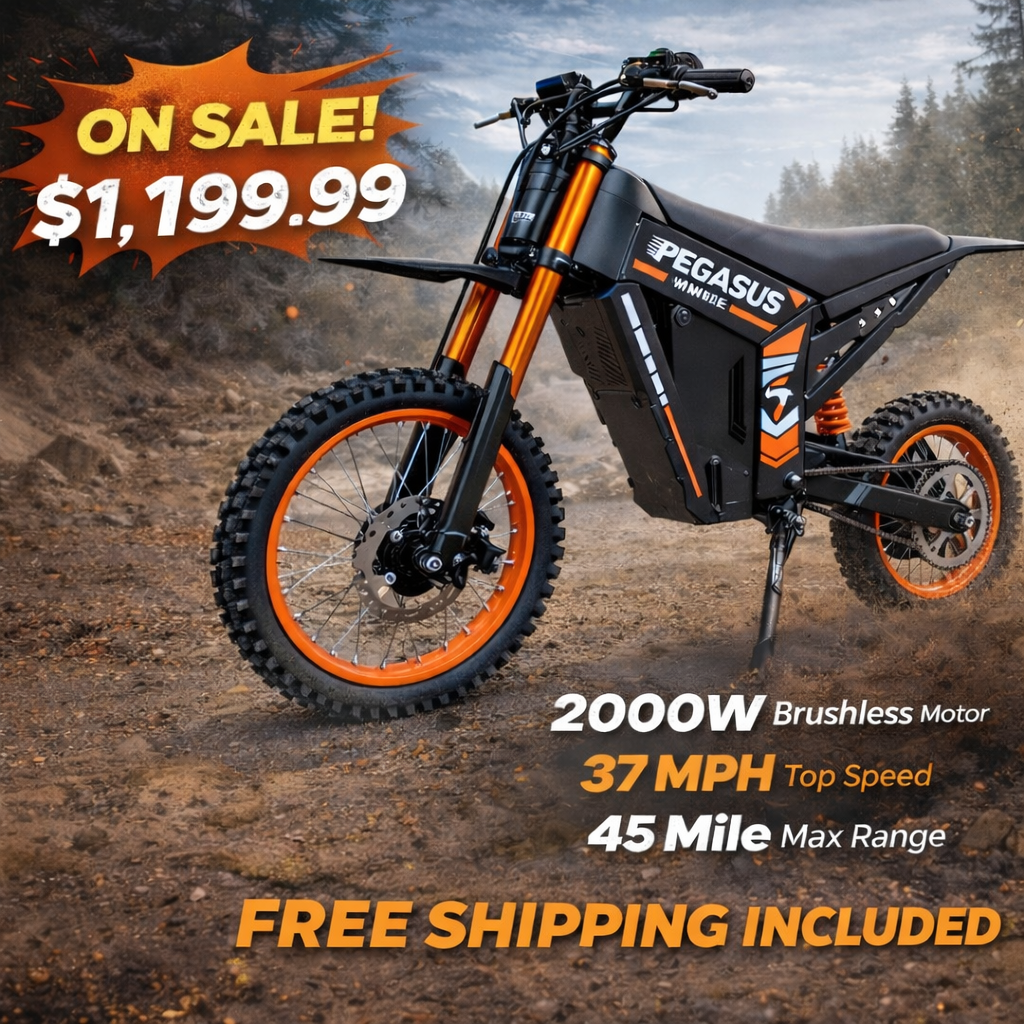 2000W Electric Dirt Bike 48V 21Ah 38MPH Off-Road eBike Motorcycle