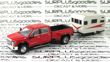 Greenlight LOOSE Red 2022 GMC SIERRA 3500 HD Dually & 1959 SIESTA Travel Camper