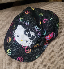 Hello Kitty Girls Black Baseball Cap Rainbow 