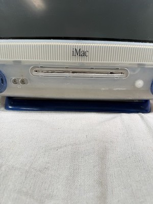 Apple iMac G3 Blue CRT Powers On Boots Mac OS X 10.1 AS-IS Vintage