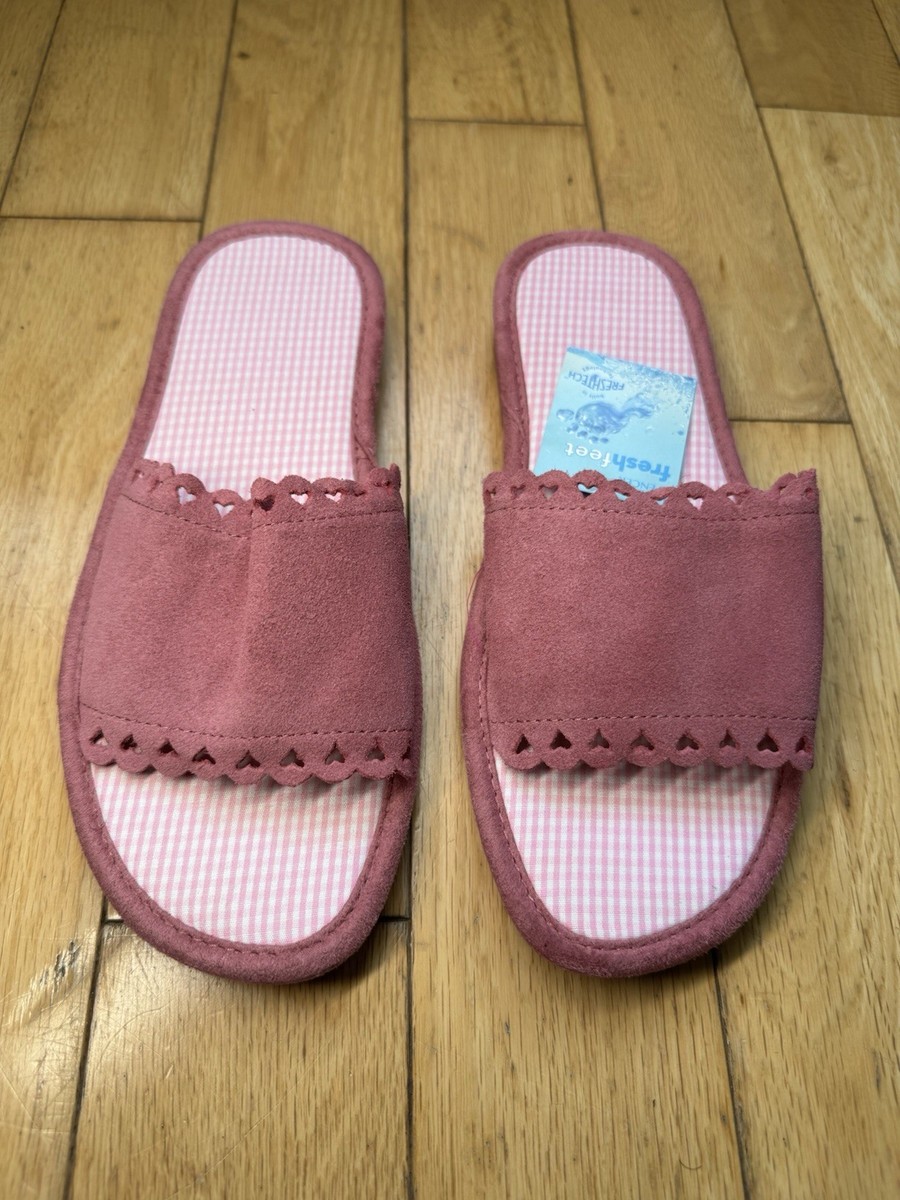 Excellent Condition: Marks Spencer Fresh Feet Pink Slippers