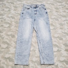 American Eagle Jeans Womens 4 Blue Mom Straight Denim Light Wash