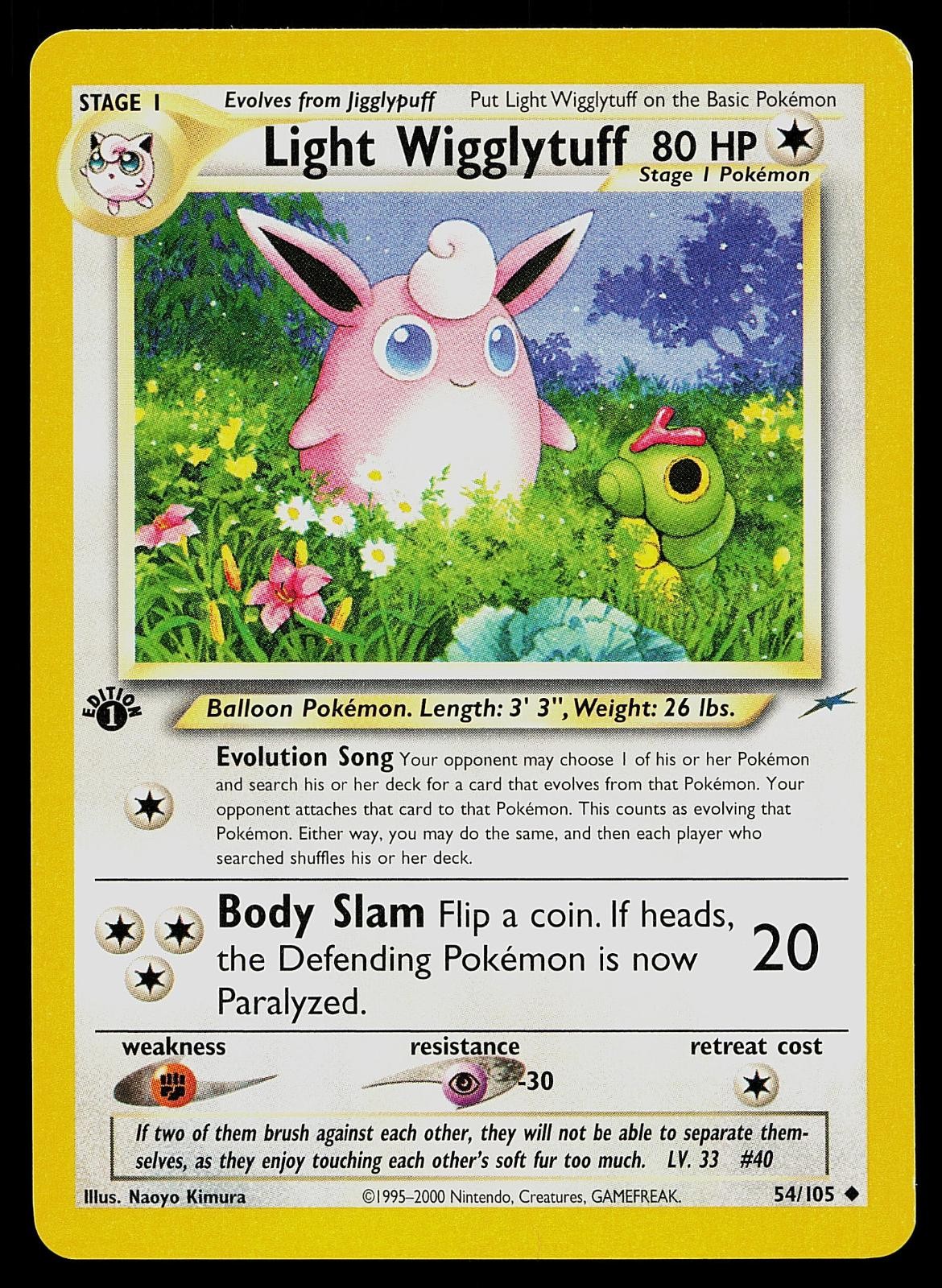 Pokemon Card - Light Wigglytuff Neo Destiny 54/105 1st Edition Uncommon