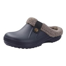 Fleece Lined Clogs Fur Fuzzy Fluffy Waterproof Slippers Women Men Winter Gard...
