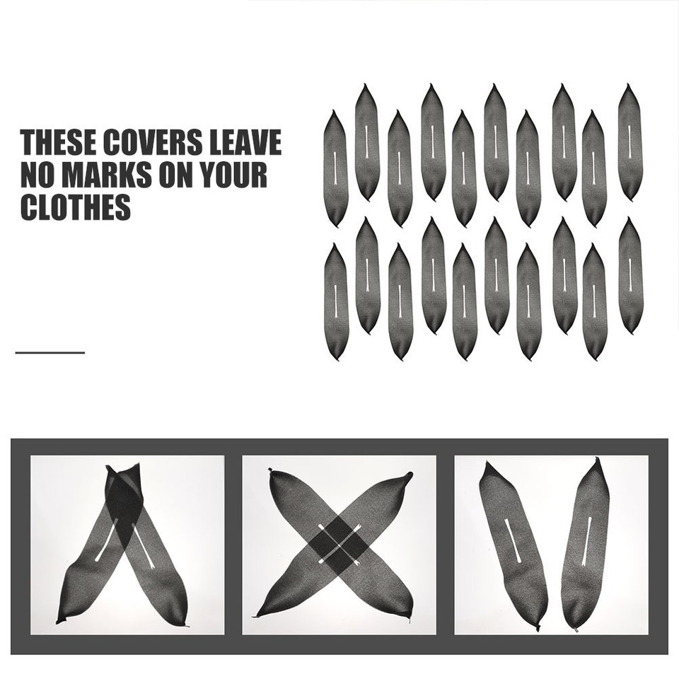 Sponge Check 30Pcs Hanger Grip Sponge Covers Black Foam Padding for Jackets and ...