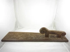 23.5" Signed Scandinavian Mangle Board Carved Wood Folk Art Wall Hanging