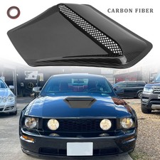For Ford Mustang Carbon Car Air Flow Intake Hood Scoop Vent Bonnet Trim Cover