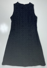 Merona Sheath Racerback Solid Black Lace Women's Sz 4 Sleeveless Dress Preowned