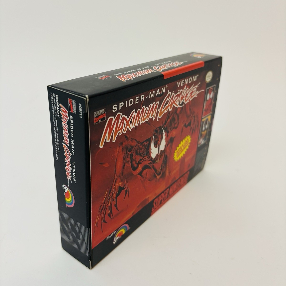 Super Nintendo Spider-Man Venom Maximum Carnage SNES CIB Red