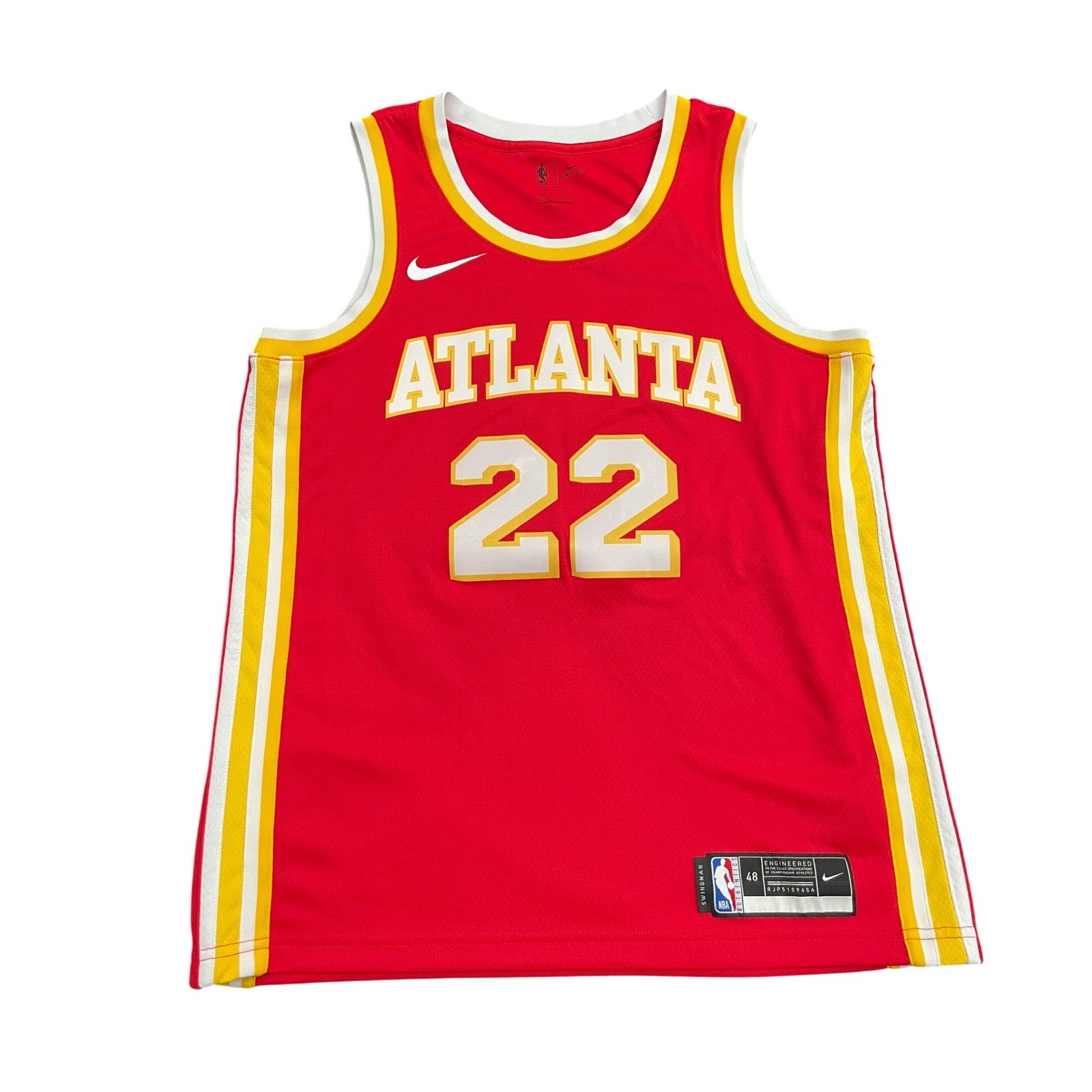 Atlanta Hawks Cam Reddish Nike Swingman Jersey Large Red 22 Dri-Fit