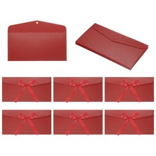 20Pcs Greeting Card Envelopes with Ribbon Bow Red