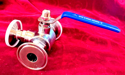 1.5'' Tri Clamp Sanitary Ball Valve, 3-Way Ball Valve T-Port Stainless Steel 304