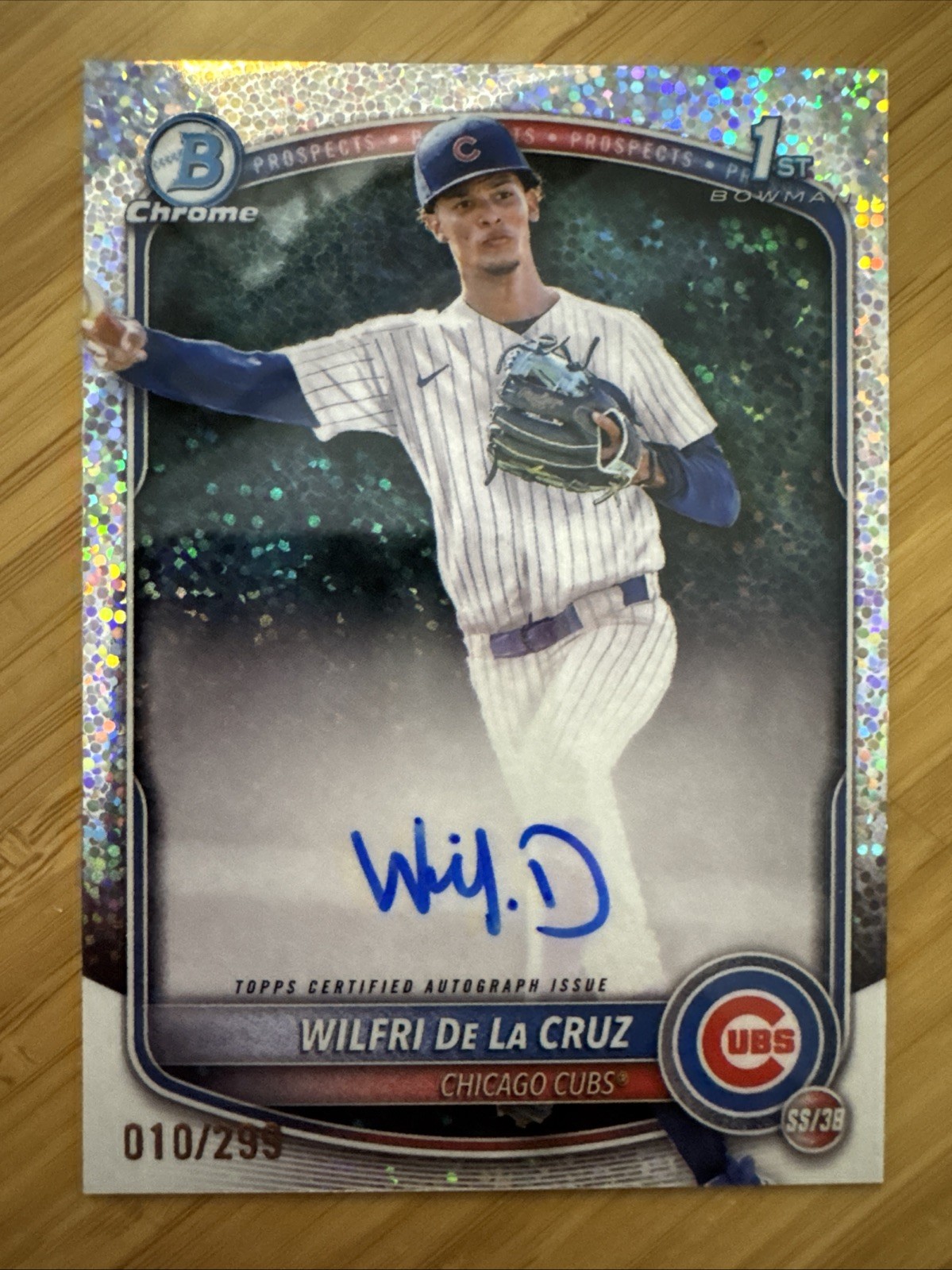 Wilfri De La Cruz 2025 Bowman Chrome /299 Auto Speckle #CPA-WD