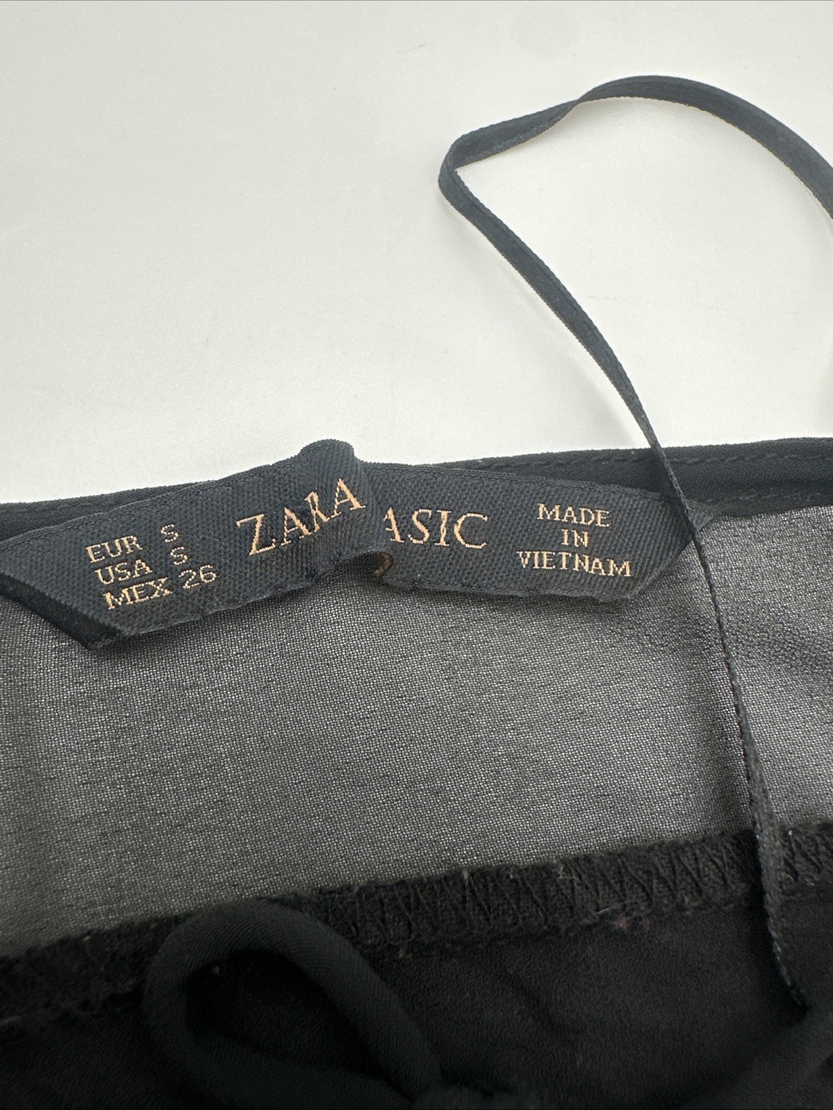 Zara Basic Women Small Black Solid Sheer..#28636 - image 2