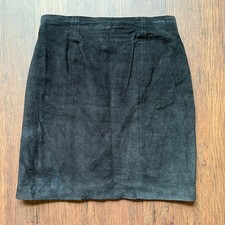 Forenza Black Suede Leather Skirt Women  s 10 Made in Korea 80s Vintage