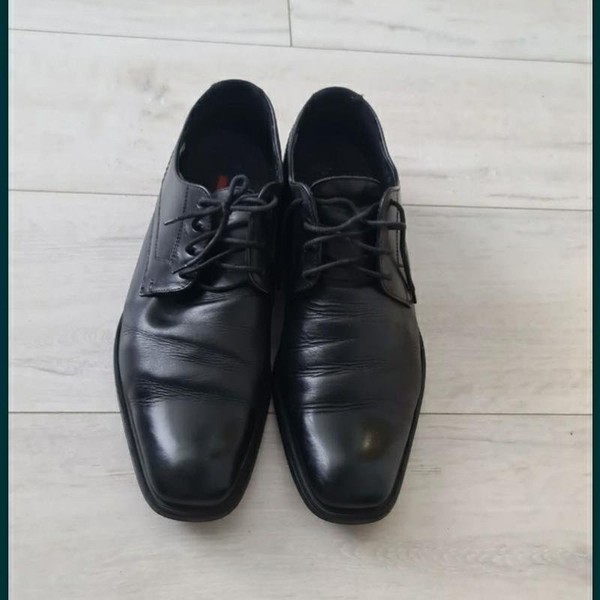 Men Lloyd Heels Black Leather 45 #M922
