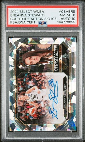 PANINI SELECT WNBA COURTSIDE ACTION SIGNATURES ICE BREANNA STEWART PSA 8 AUTO 10