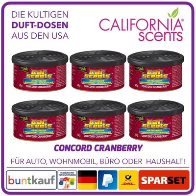6x California Scents Lufterfrischer Concord Cranberry für Auto Wohnmobil Büro Ha