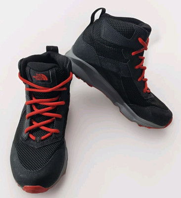 THE NORTH FACE SIZE 3 Boy's Boots Waterproof Hydro Seal Shoes Black/Red