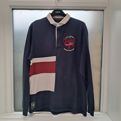 English Rugby Polo Top Size L Blue.