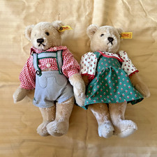 Steiff German Teddy Bears in Lederhosen Dirnd w/Tags