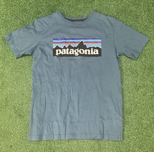 Patagonia Blue Short Sleeve Logo Shirt Youth Large