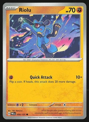 SV: Prismatic Evolutions Riolu #050/131 Common Pokemon Card